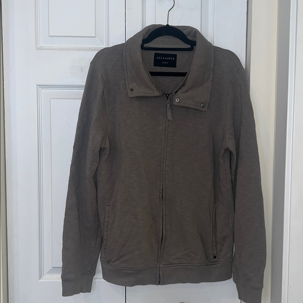 All Saints Gray Zip-Up Jacket